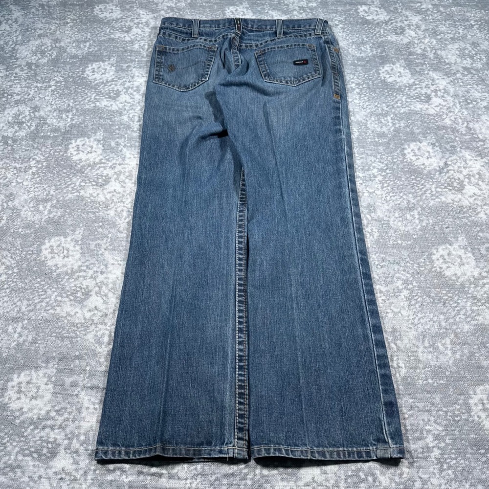 Ariat M4 Relaxed Boot Cut Jeans Mens 36x34 Blue FR Flame Resistant Workwear y2k